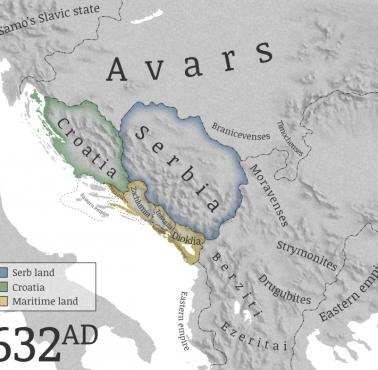 Serbia, Chorwacja oraz inne państwa Bałkanów w VII wieku, 632 rok