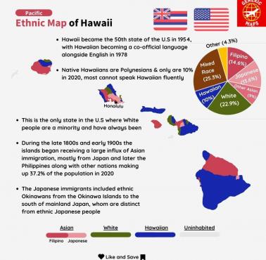 Mapa etniczna Hawajów