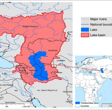 Mapa dorzecza Morza Kaspijskiego