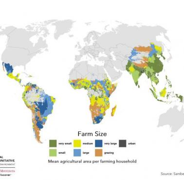Średnia powierzchnia gospodarstwa rolnego w poszczególnych państwach świata, 2016