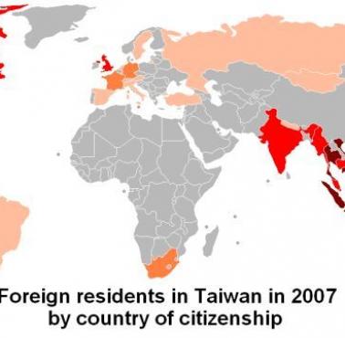 Obcokrajowcy mieszkający na Tajwanie, 2007