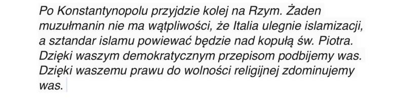 Szejk Omar Bakri w wywiadzie dla dziennika La Reppublica 14 listopada 1998 roku