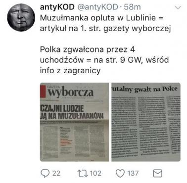 Przykład ojkofobii Gazety Wyborczej