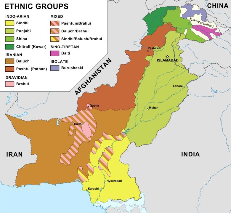 Etniczna mapa Pakistanu