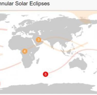 Mapa następnych 10 zaćmień Słońca