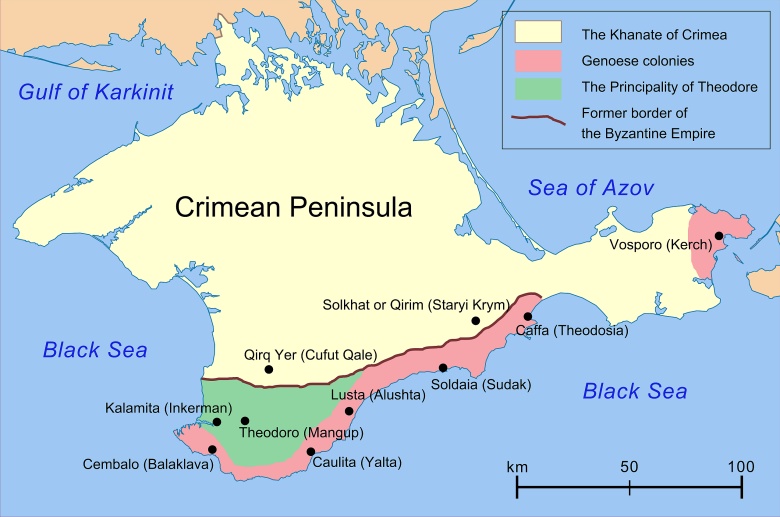 Gazaria - kolonie genueńskie na Krymie (wraz z Księstwem Teodoro-Mangup i Chanatem Krymskim), 1266-1475