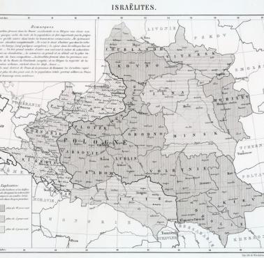 Mapy etnograficzne zachodniej części Rosji autorstwa Rodericha von Erckerta, 1863, Żydzi