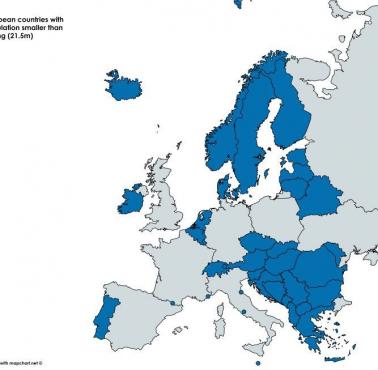 Europejskie kraje o liczbie mieszkańców mniejszej niż Pekin