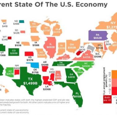 Zamożność poszczególnych stanów USA