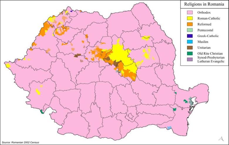 Dominujące religie w Rumunii