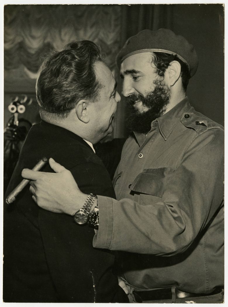Spotkanie Fidela Castro ze sponsorem - Leonidem Breżniewem, ZSRR