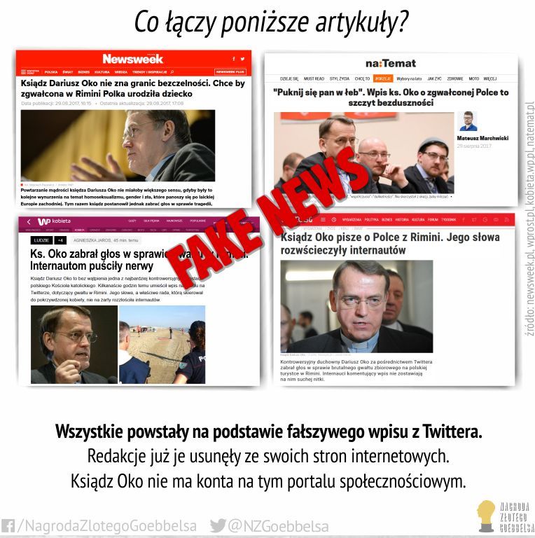 Przykład sztucznie stworzonego FakeNewsa na potrzeby propagandy