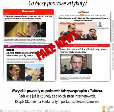 Przykład sztucznie stworzonego FakeNewsa na potrzeby propagandy