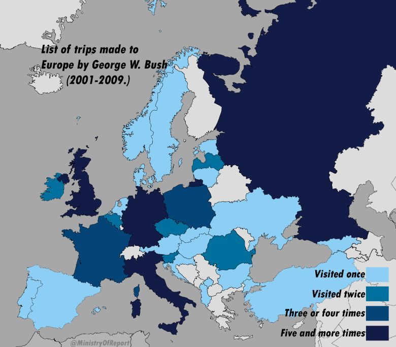 Wizyty prezydenta George'a W. Busha w Europie podczas kadencji w latach 2001-2009