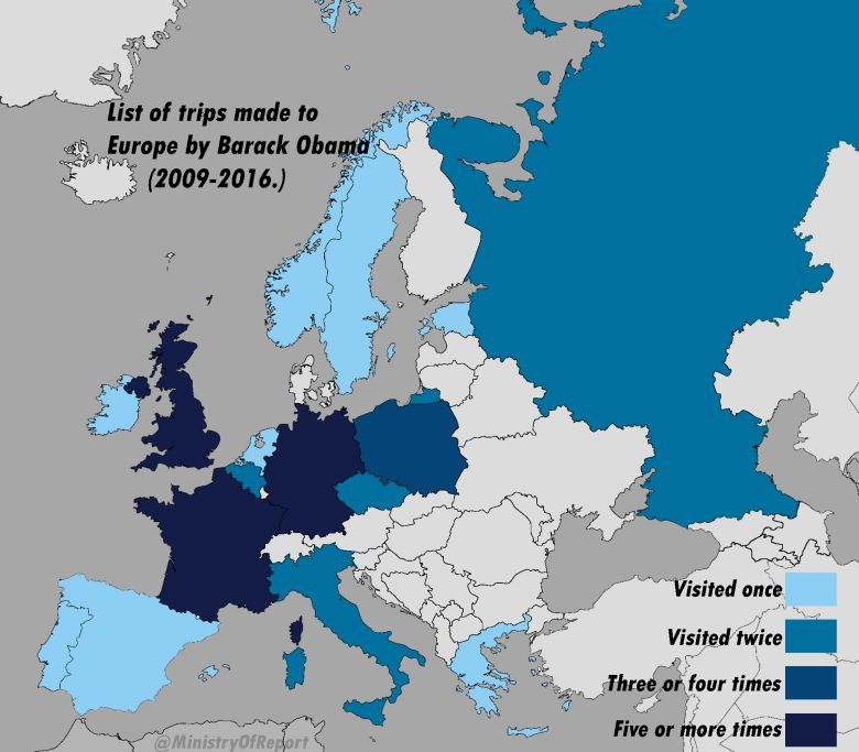 Wizyty prezydenta Baracka Obamy w Europie podczas kadencji w latach 2009-2016