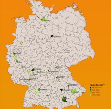Niemieckie miasta i okręgi o najwyższym PKB na mieszkańca 