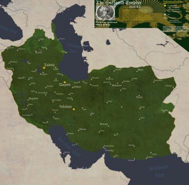 Mapa Imperium Safawidów, 1618