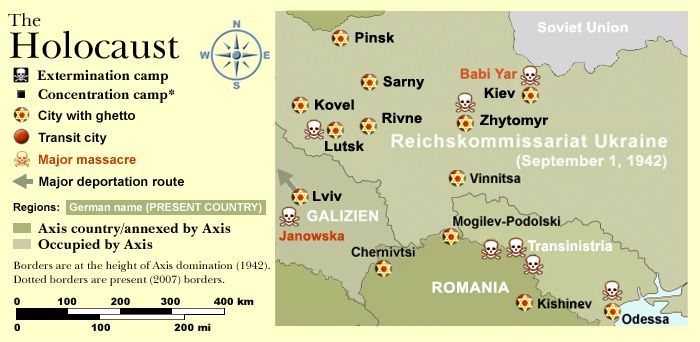 Mapa Holokaustu na Ukrainie