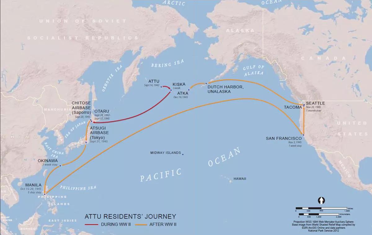 Podczas II wojny światowej Japonia zajęła alaskańską wyspę Attu i uprowadziła większość jej mieszkańców ...