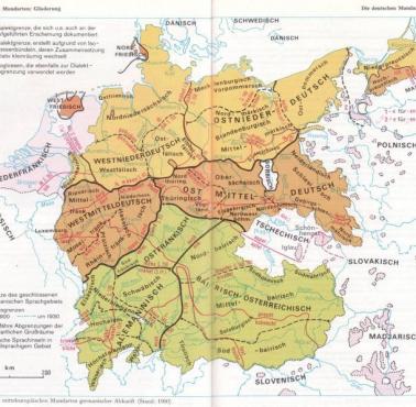 Dialekty z niemieckiego obszaru językowego w 1900 roku