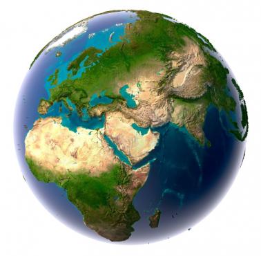 Reliefowa mapa świata (kula)