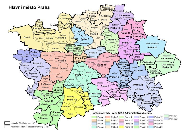 Podział administracyjny czeskiej Pragi