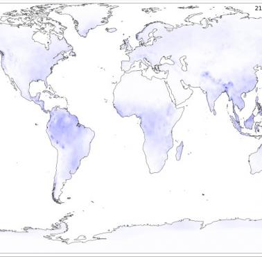 Mapa opadów na świecie w 2017 roku