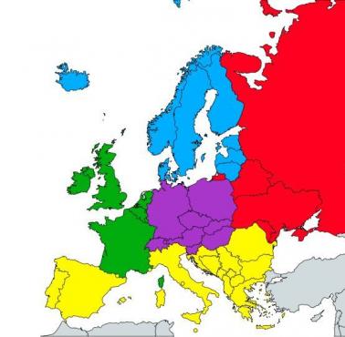Pięć regionów w Europie