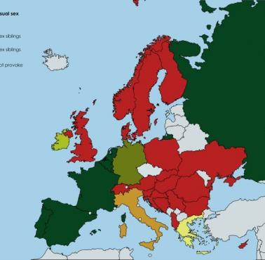 Legalność seksu między rodzeństwem w poszczególnych państwach Europy