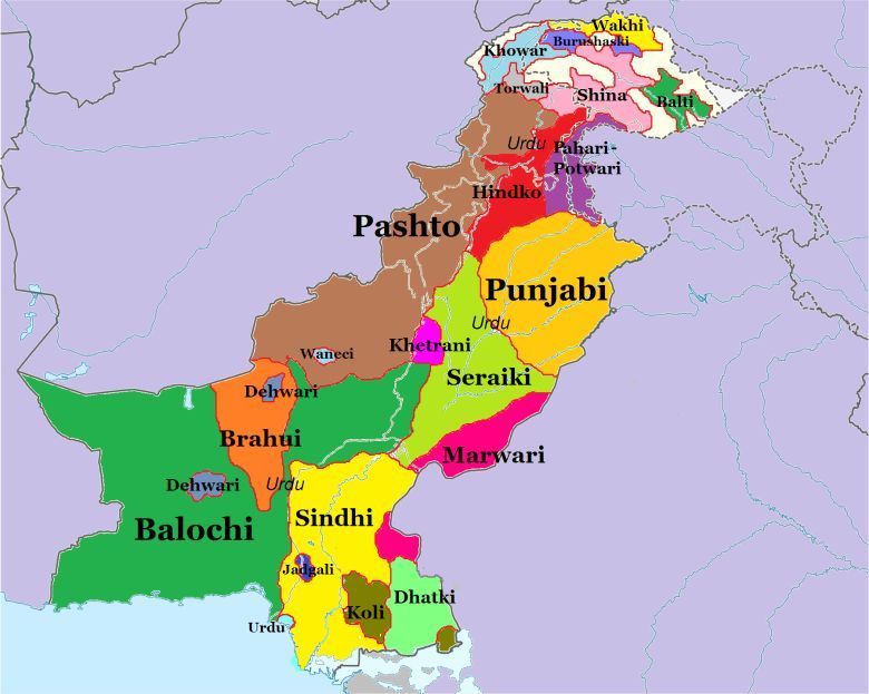 Dominujące języki w Pakistanie