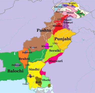 Dominujące języki w Pakistanie