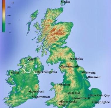 Mapa miejsc w Wielkiej Brytanii z najzabawniejszymi nazwami