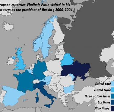 Wizyty prezydenta W.Putina w Europie podczas kadencji w latach 2000-2004