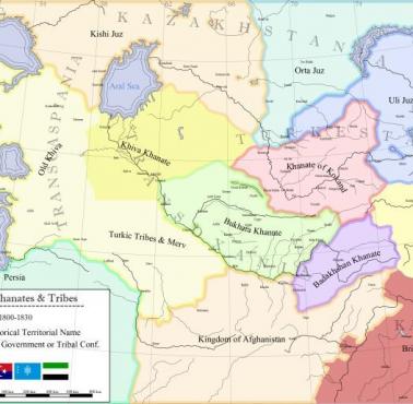 Chanaty i plemiona w Azji Centralnej, 1800-1830