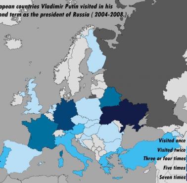 Wizyty prezydenta W.Putina w Europie podczas kadencji w latach 2004-2008