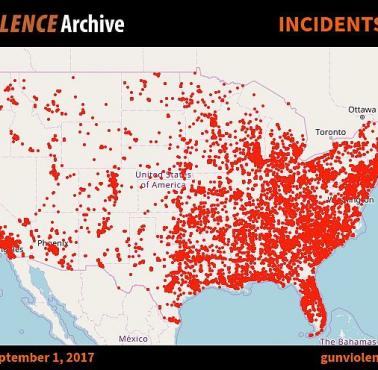 Przypadki przemocy z użyciem broni w USA w 2017 roku