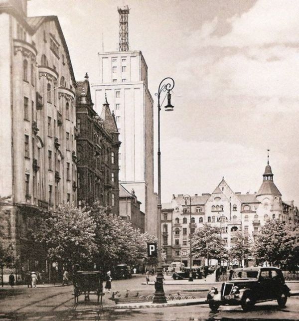 Pierwszy w Europie nadajnik telewizyjny, wieżowiec Prudential, W-wa, 1936