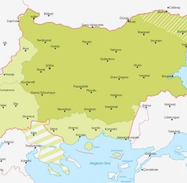 Zasięg państwa bułgarskiego w trakcie II wojny światowej