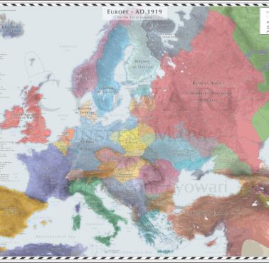 Mapa Europy z 1919 roku