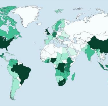 Liczba protestantów w poszczególnych państwach świata