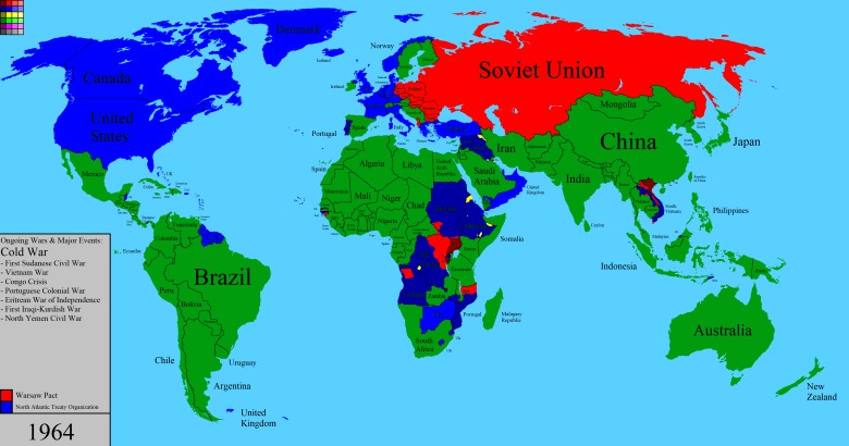 Mapa świata z 1964 roku