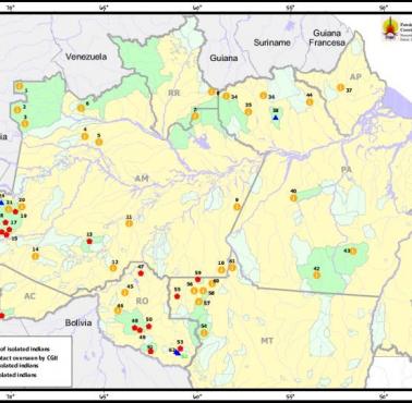 Położenie izolowanych plemion w Brazylii