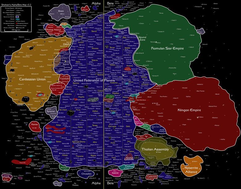 Mapa wszechświata z serialu Star Trek