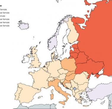W których europejskich krajach kobiet jest więcej od mężczyzn