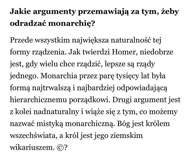 Profesor Jacek Bartyzel o walorach monarchii