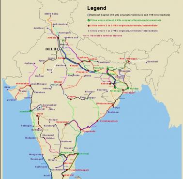 Sieć kolei dużych prędkości - Vande Bharat w Indiach, The Vande Bharat Express, maj 2025