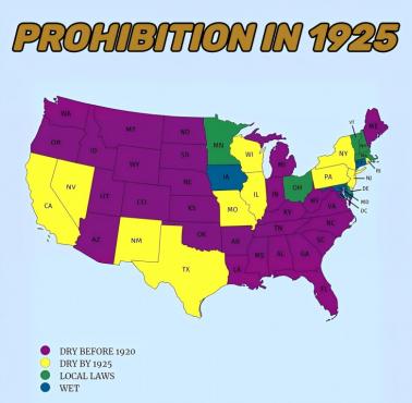 Prohibicja w każdym stanie USA, 1925