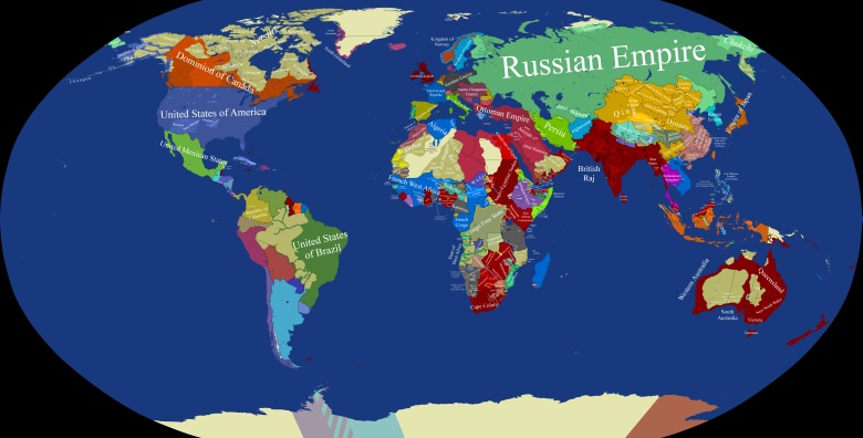 Mapa świata w 1900 roku