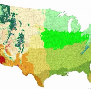 Szczegółowa mapa klimatyczna Stanów Zjednoczonych
