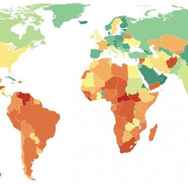 Wskaźnik przestępczości (Crime Index) według krajów, 2022